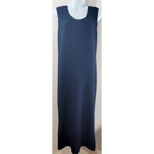 Another Thyme Navy Blue Sleeveless A Line Midi Dress Large Lightweight Stretch